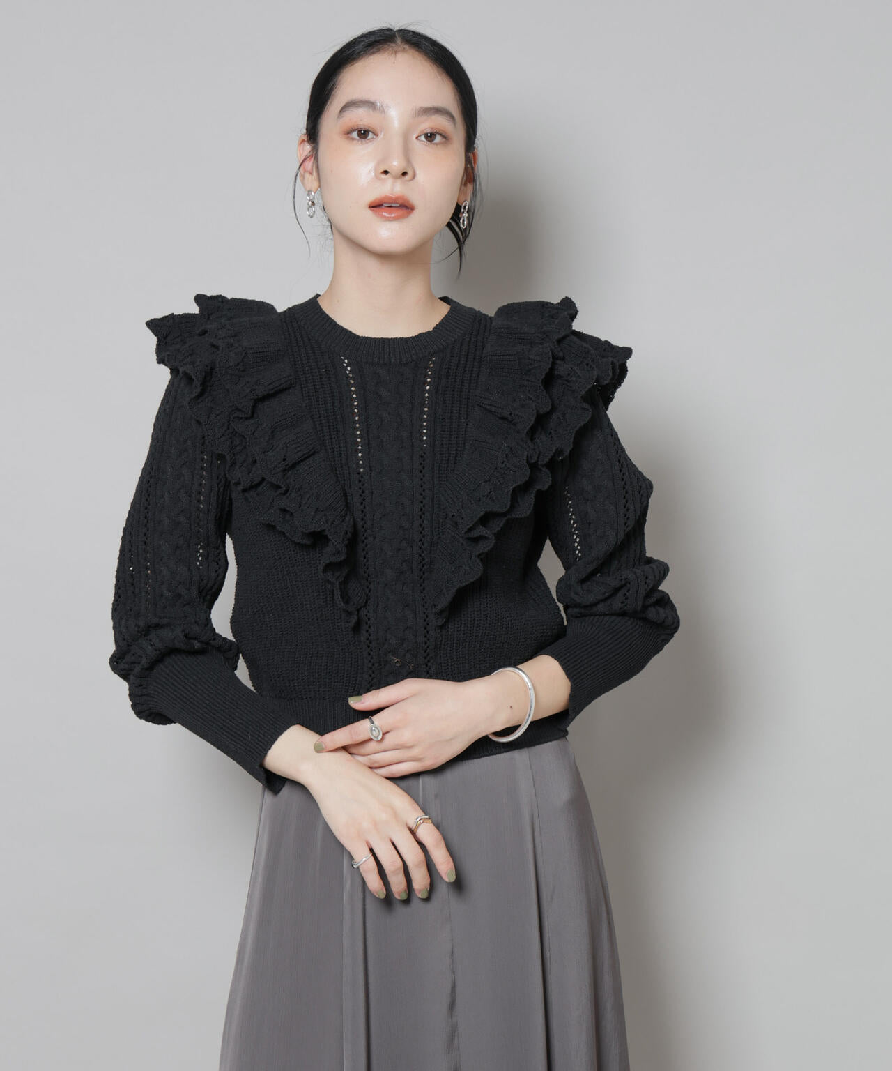 フリルケーブルニットプルオーバー | NANO universe（ナノ・ユニバース