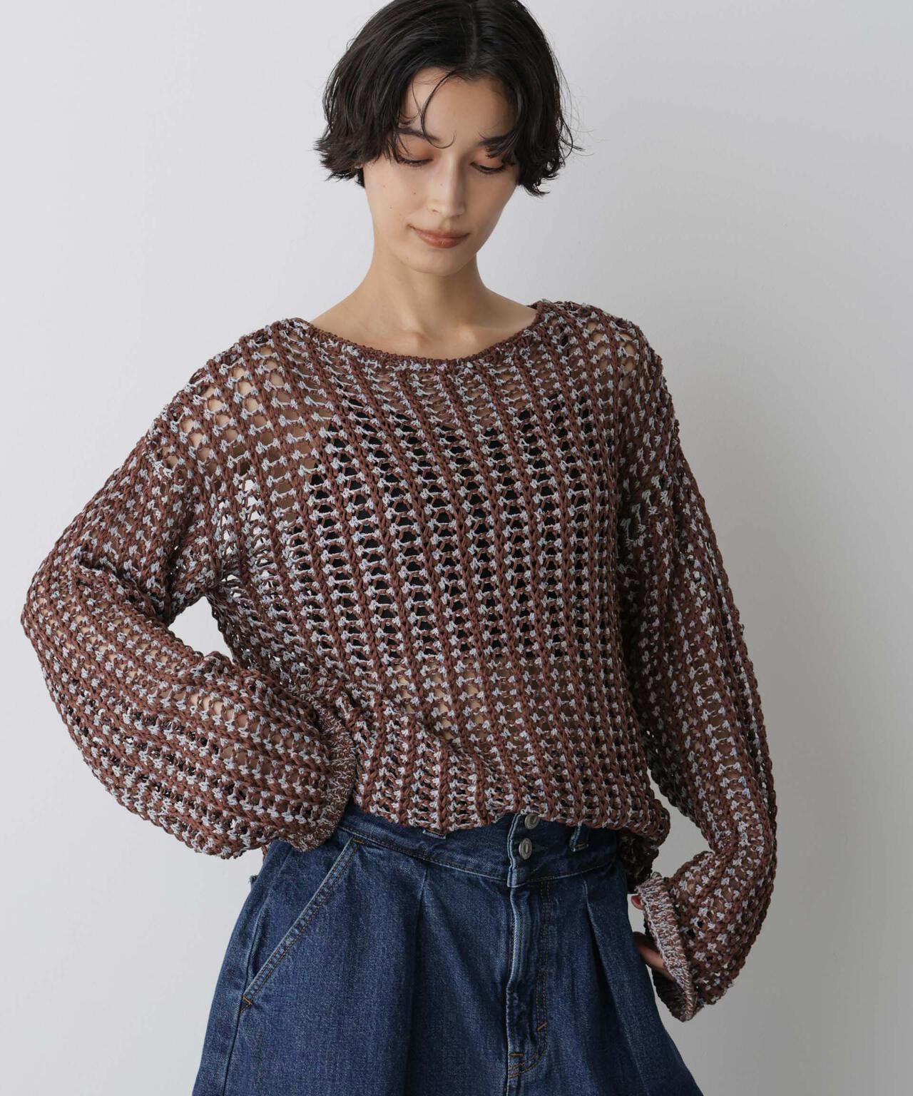 「STEVELOUR」シャイニーレースニットトップス
