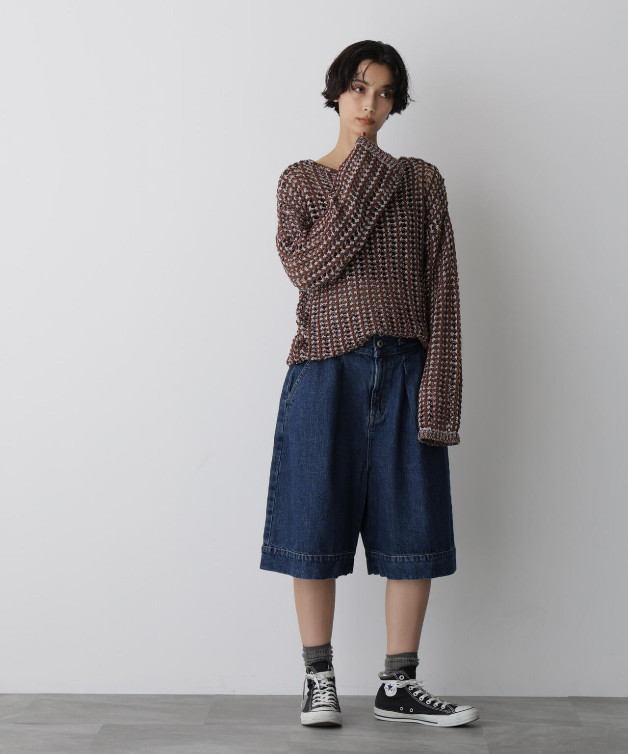 ナノユニバース（NANO universe）/「STEVELOUR」シャイニーレースニットトップス STEVELOUR」シャイニーレースニットトップス | NANO universe（ナノ