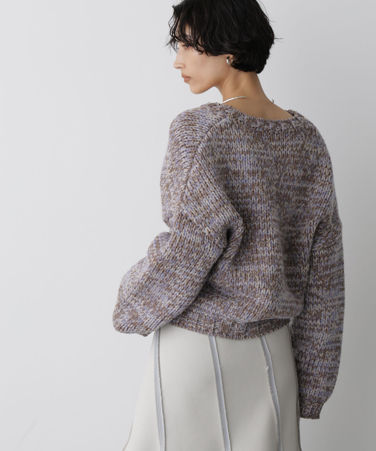 「STEVELOUR」ミックスカラー2WAYスナップニット