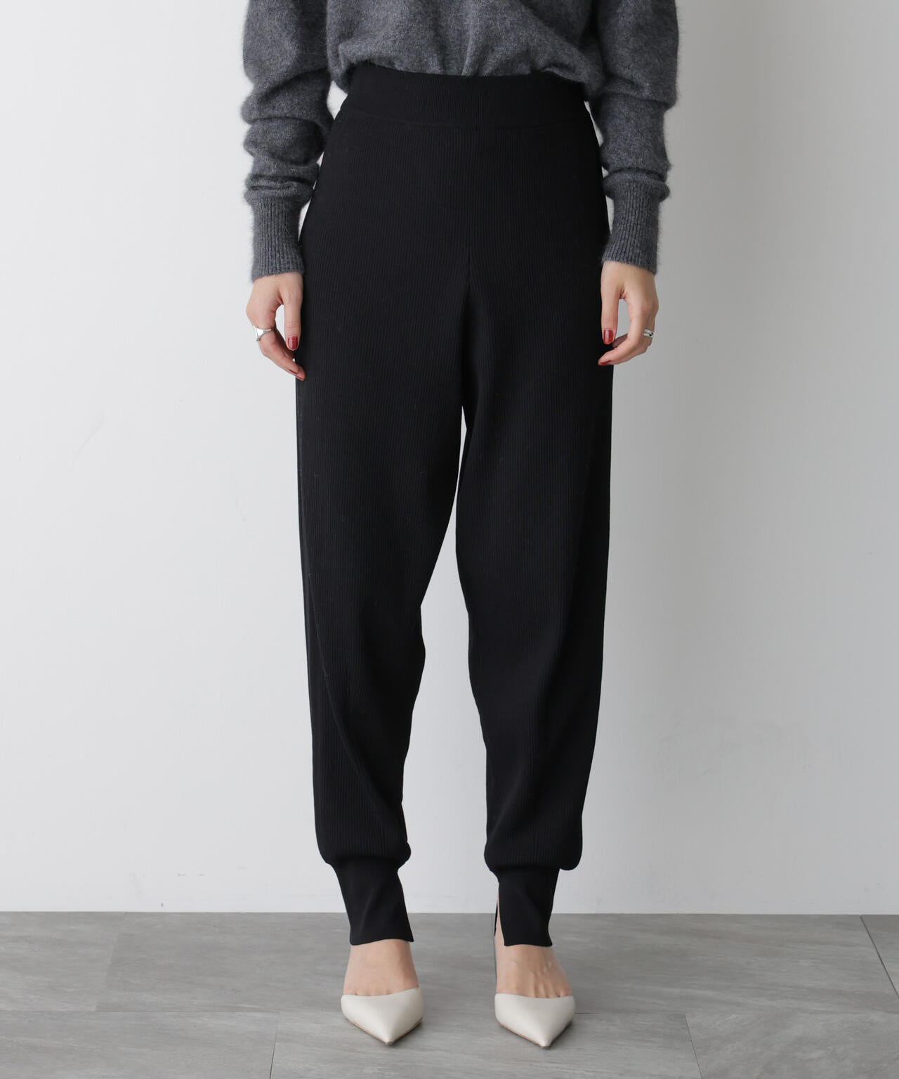 「STEVELOUR」裾リブニットパンツ