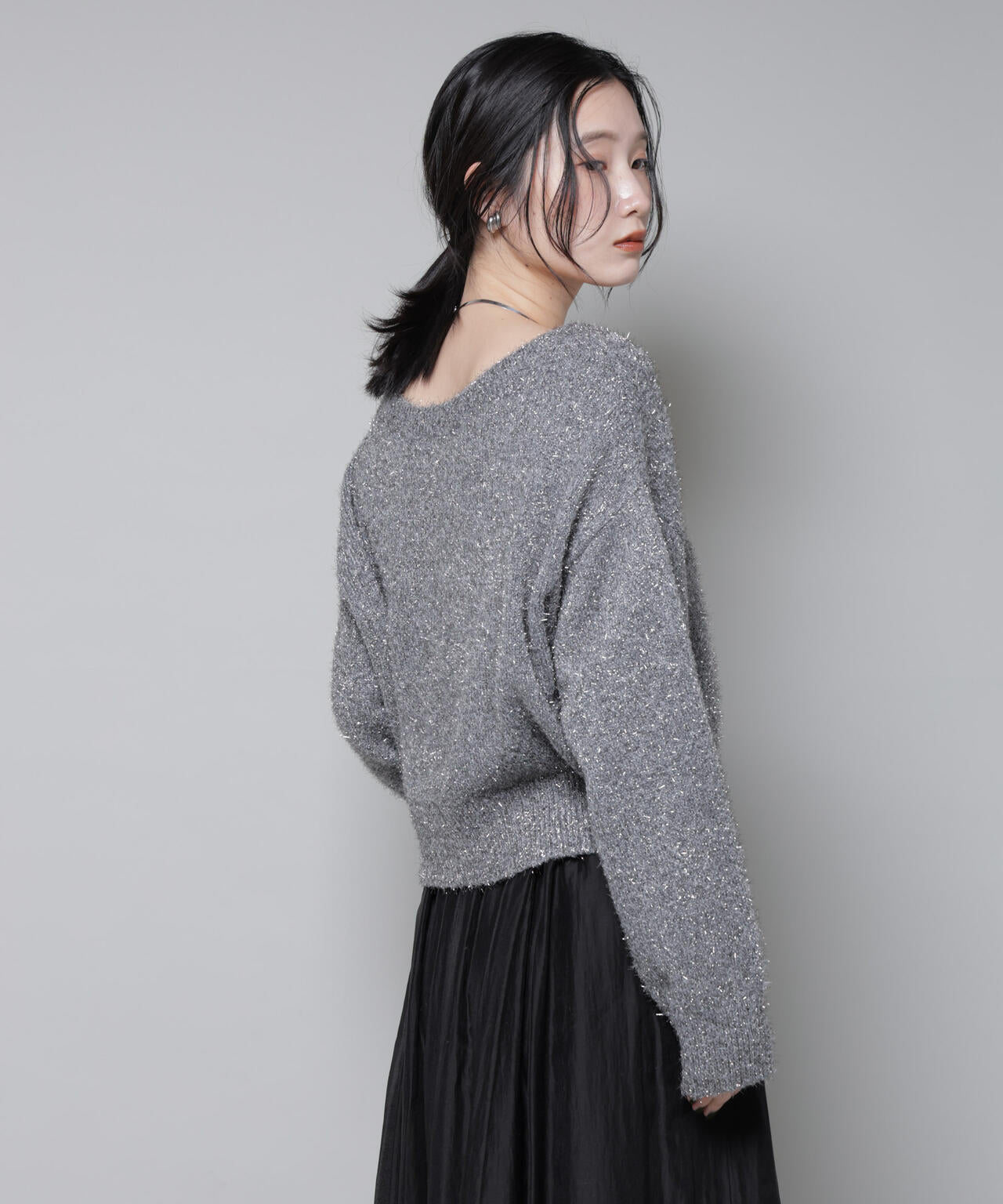 前後2wayラメミックスフェザーニット | NANO universe（ナノ