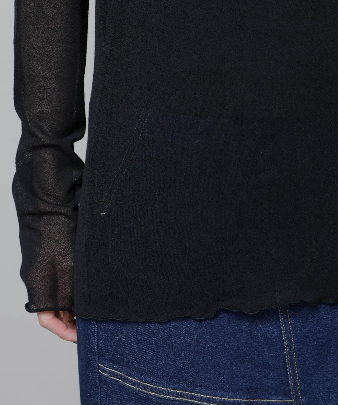 梨地シアータートルカットトップス