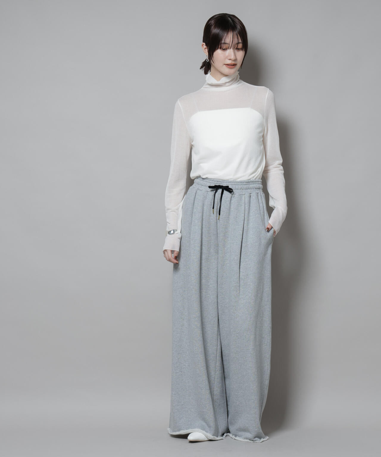 梨地シアータートルカットトップス