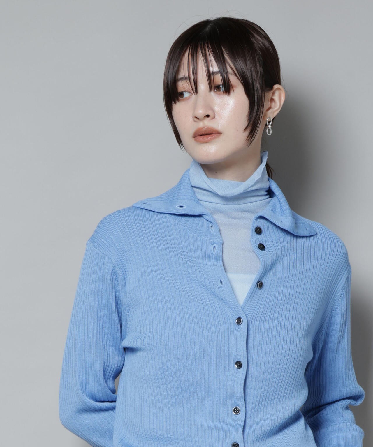 梨地シアータートルカットトップス