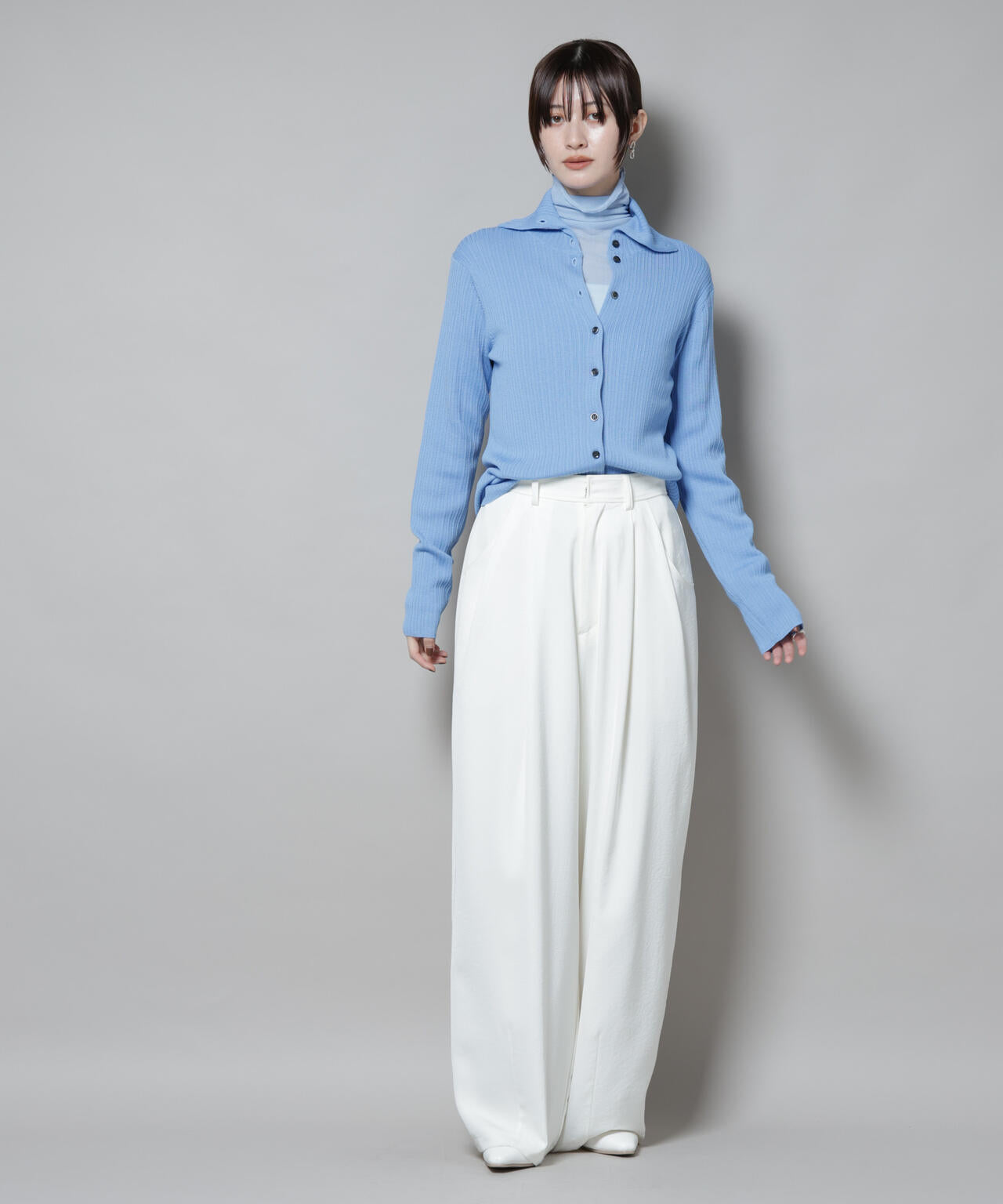 梨地シアータートルカットトップス