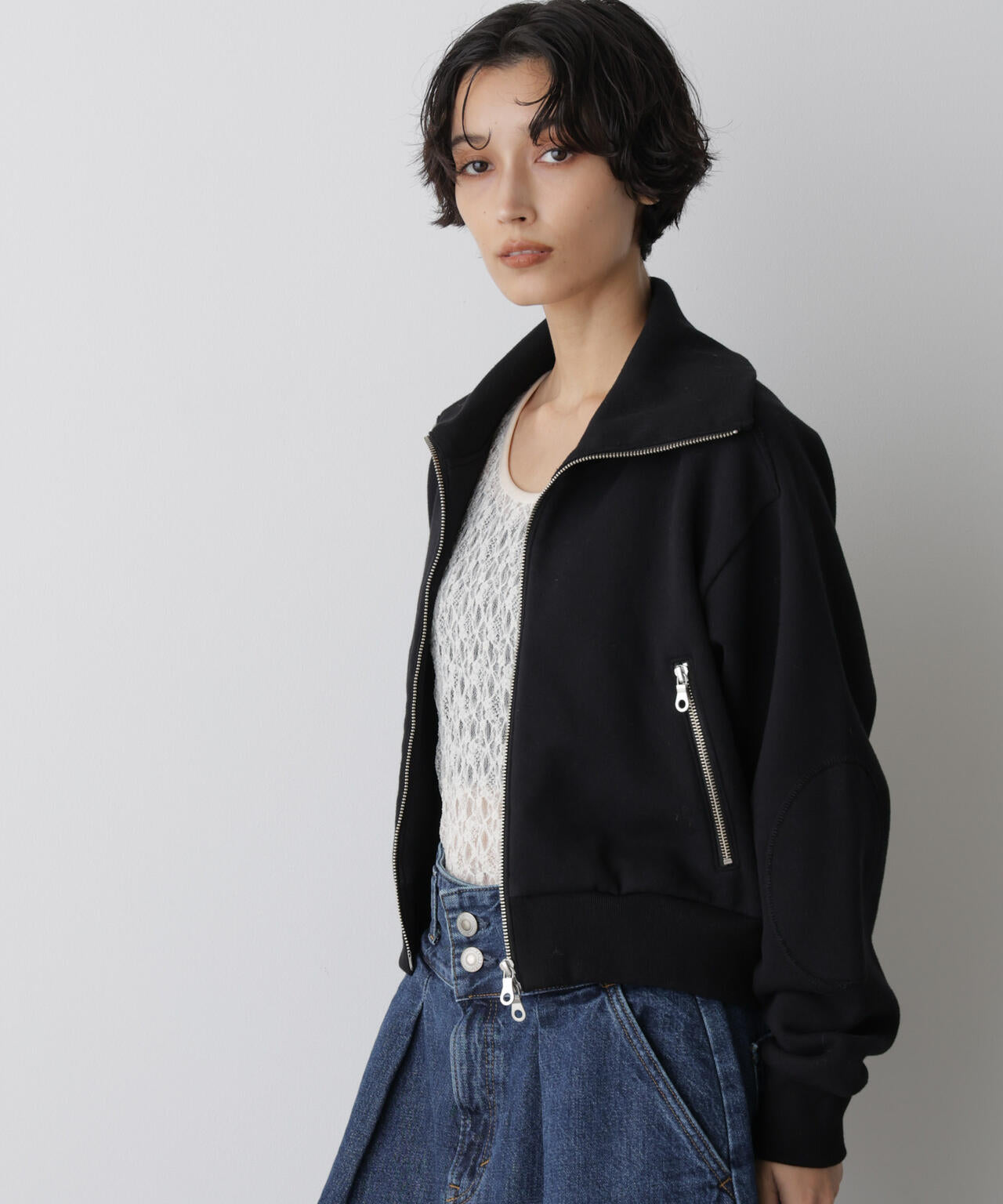 「STEVELOUR」コンパクトダブルジップスウェット