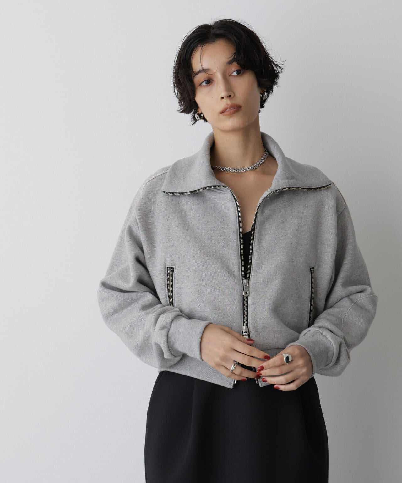 「STEVELOUR」コンパクトダブルジップスウェット