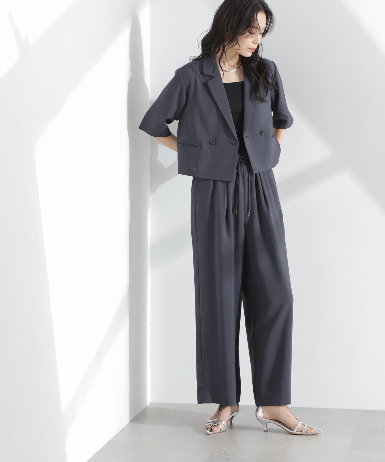 メランジドライ イージーワイドパンツ(セットアップ可) | NANO