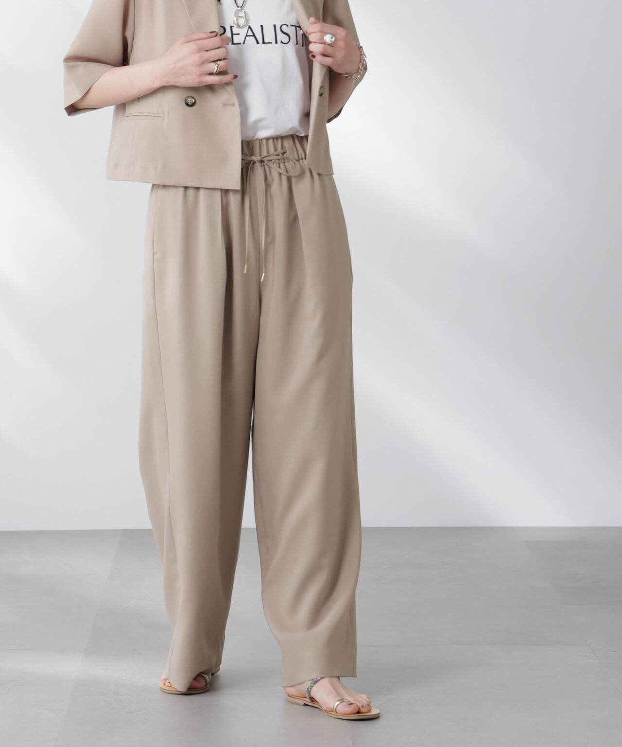 メランジドライ イージーワイドパンツ(セットアップ可)