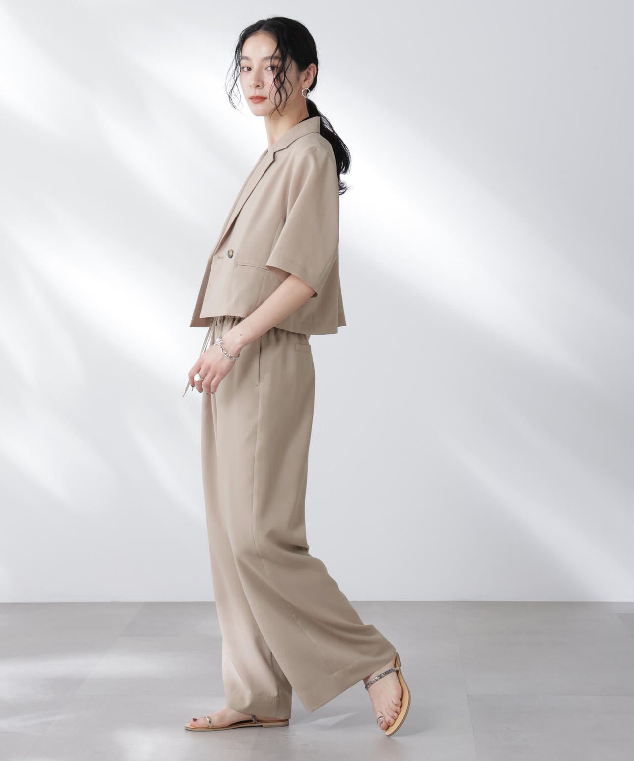 メランジドライ イージーワイドパンツ(セットアップ可)