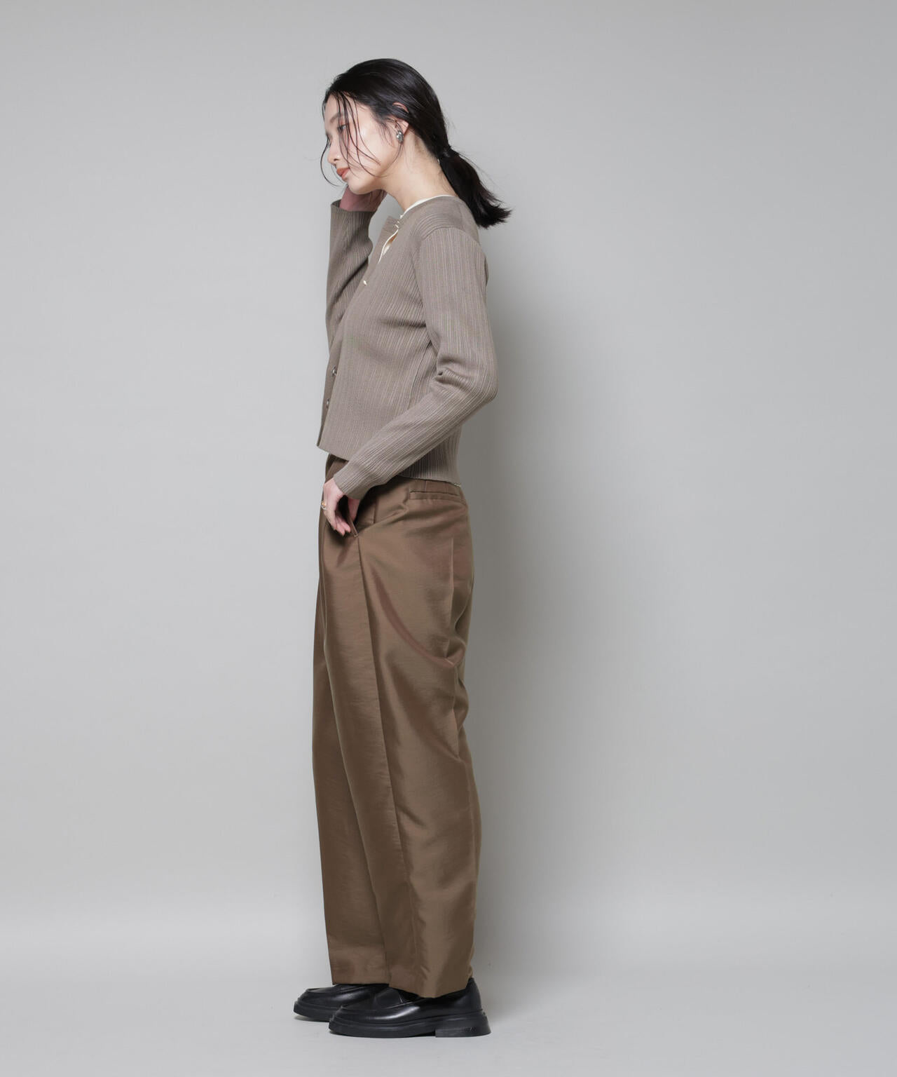 ツイルウェーブタックバレルパンツ