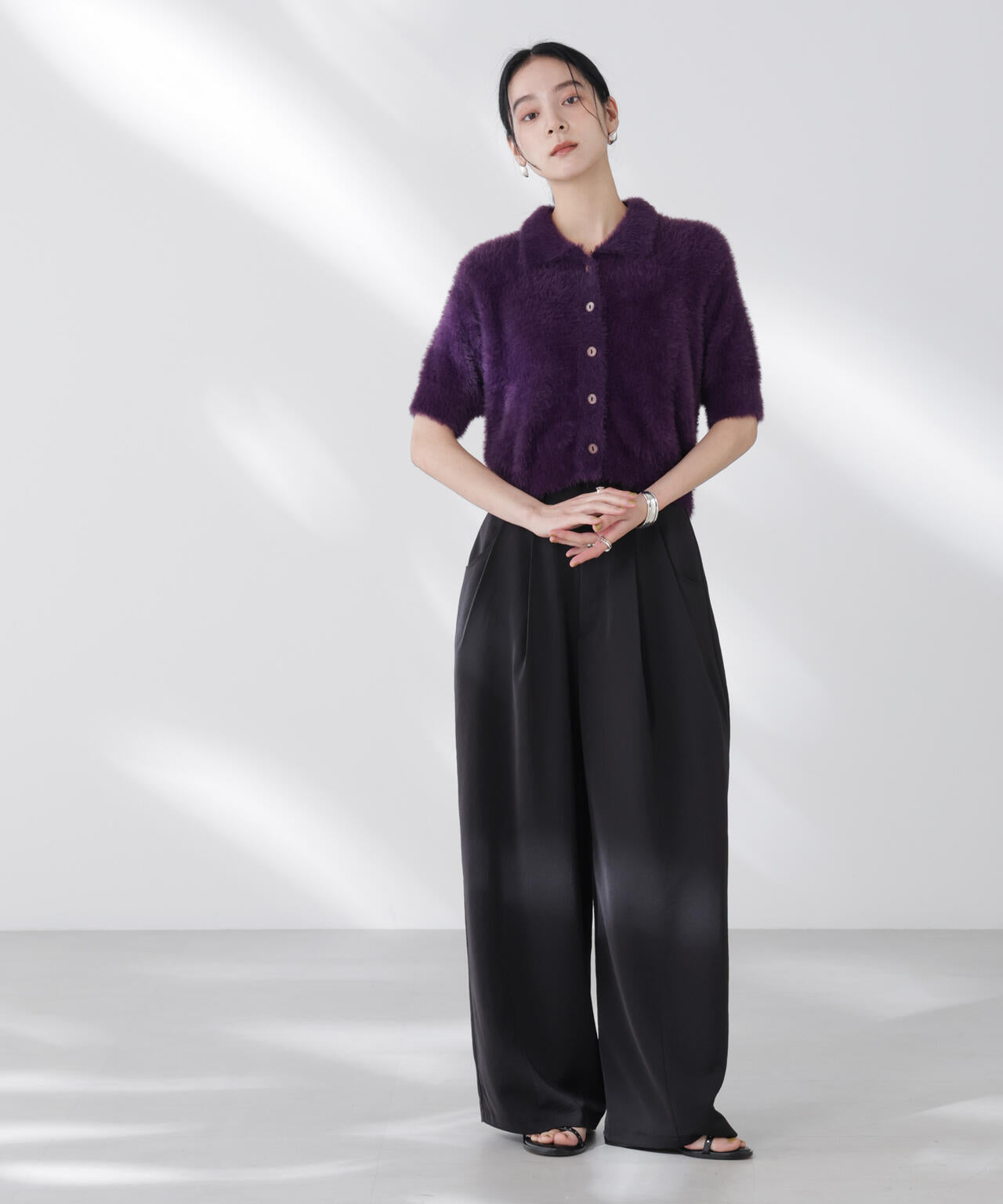 ダルサテンカーブタックパンツ