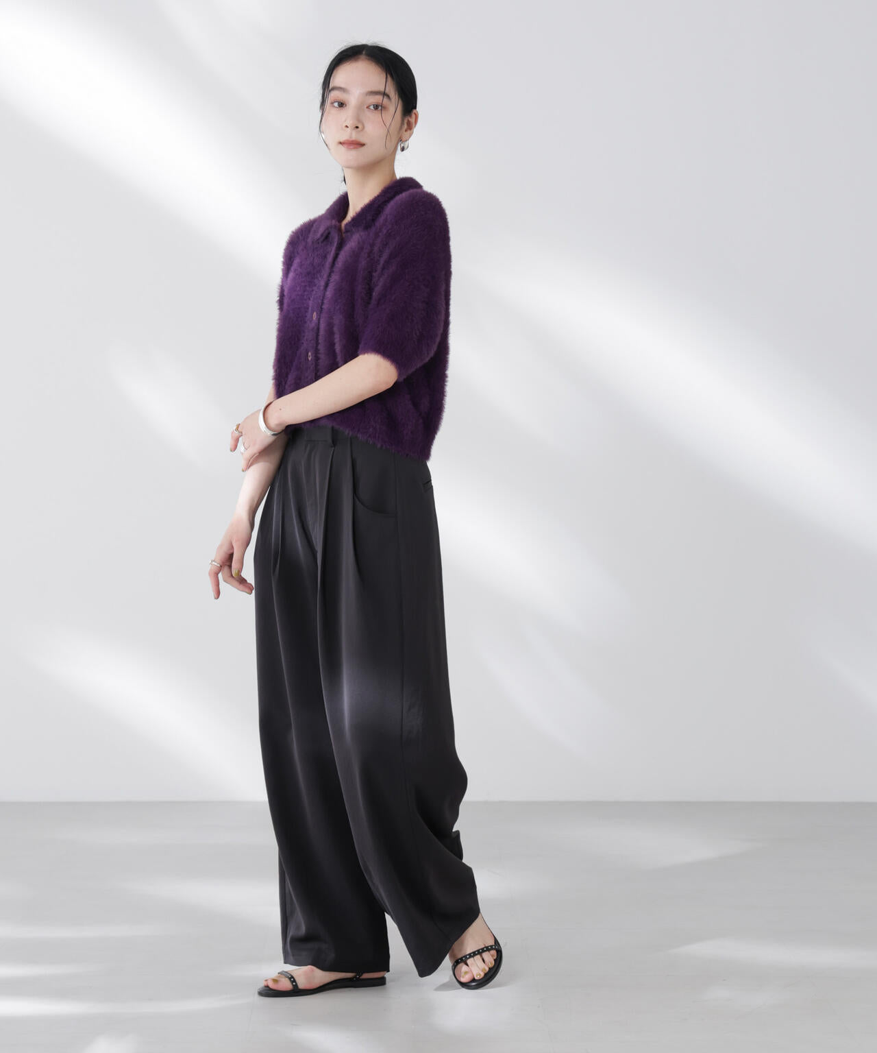 ダルサテンカーブタックパンツ