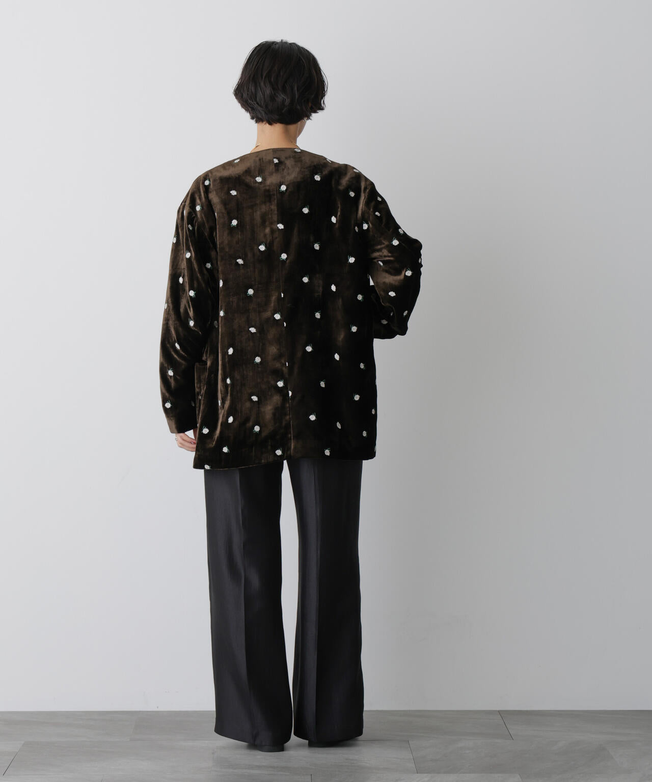 「STEVELOUR」サテンタックワイドパンツ(セットアップ可)