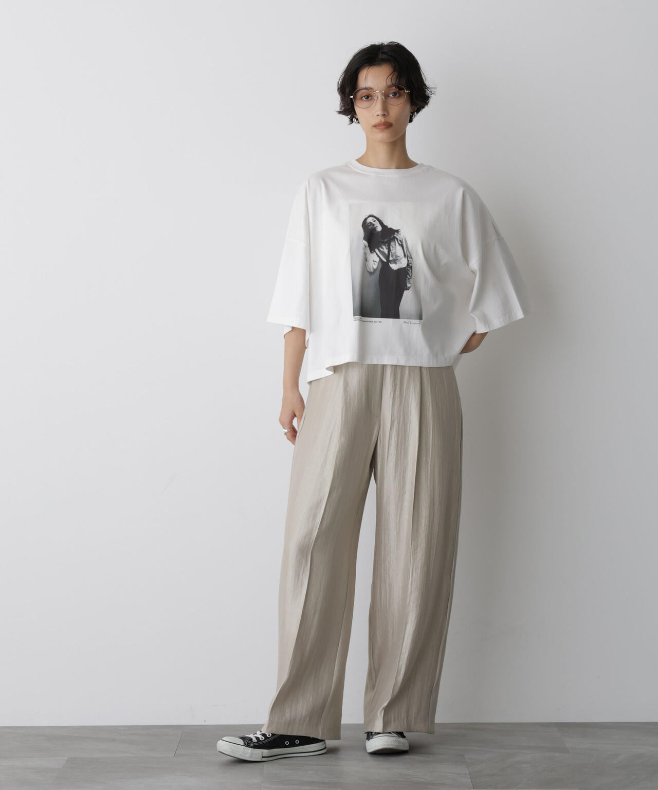 「STEVELOUR」サテンタックワイドパンツ(セットアップ可)