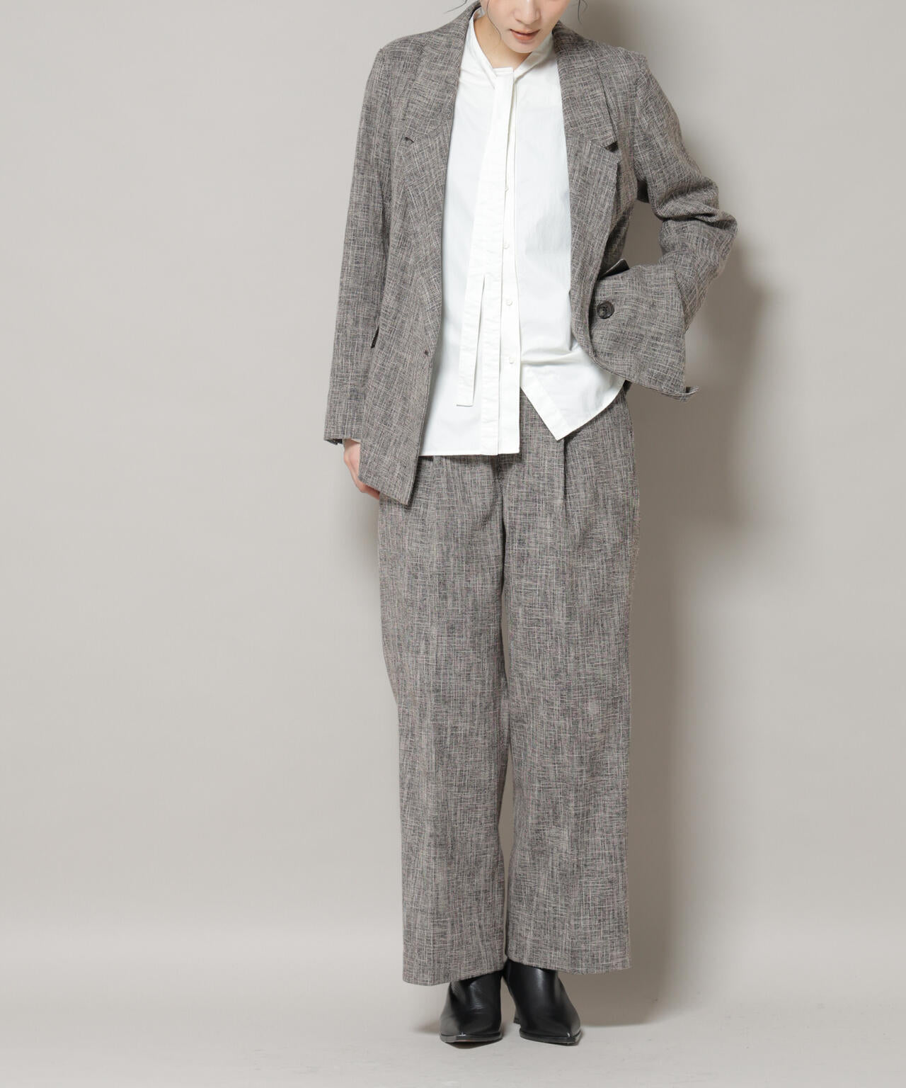 ツイードタックセミワイドパンツ(セットアップ可) | NANO universe
