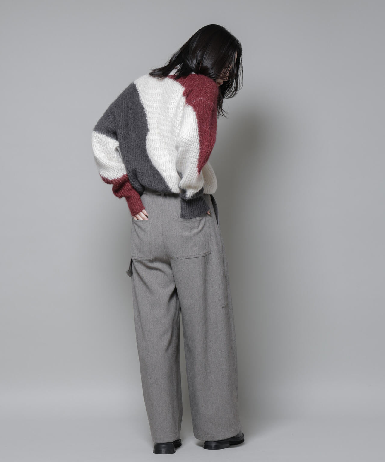 ヘリンボンツイードペインタードロストパンツ