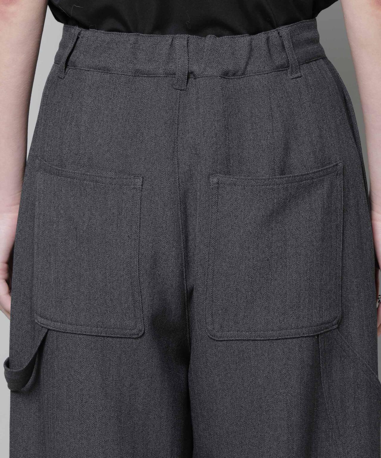 ヘリンボンツイードペインタードロストパンツ