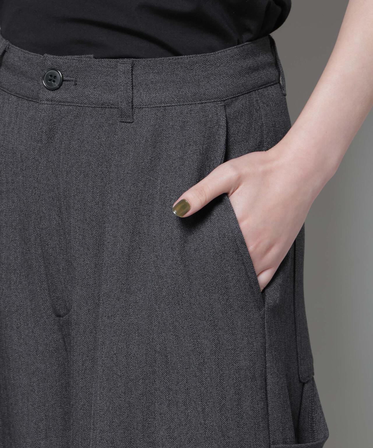 ヘリンボンツイードペインタードロストパンツ