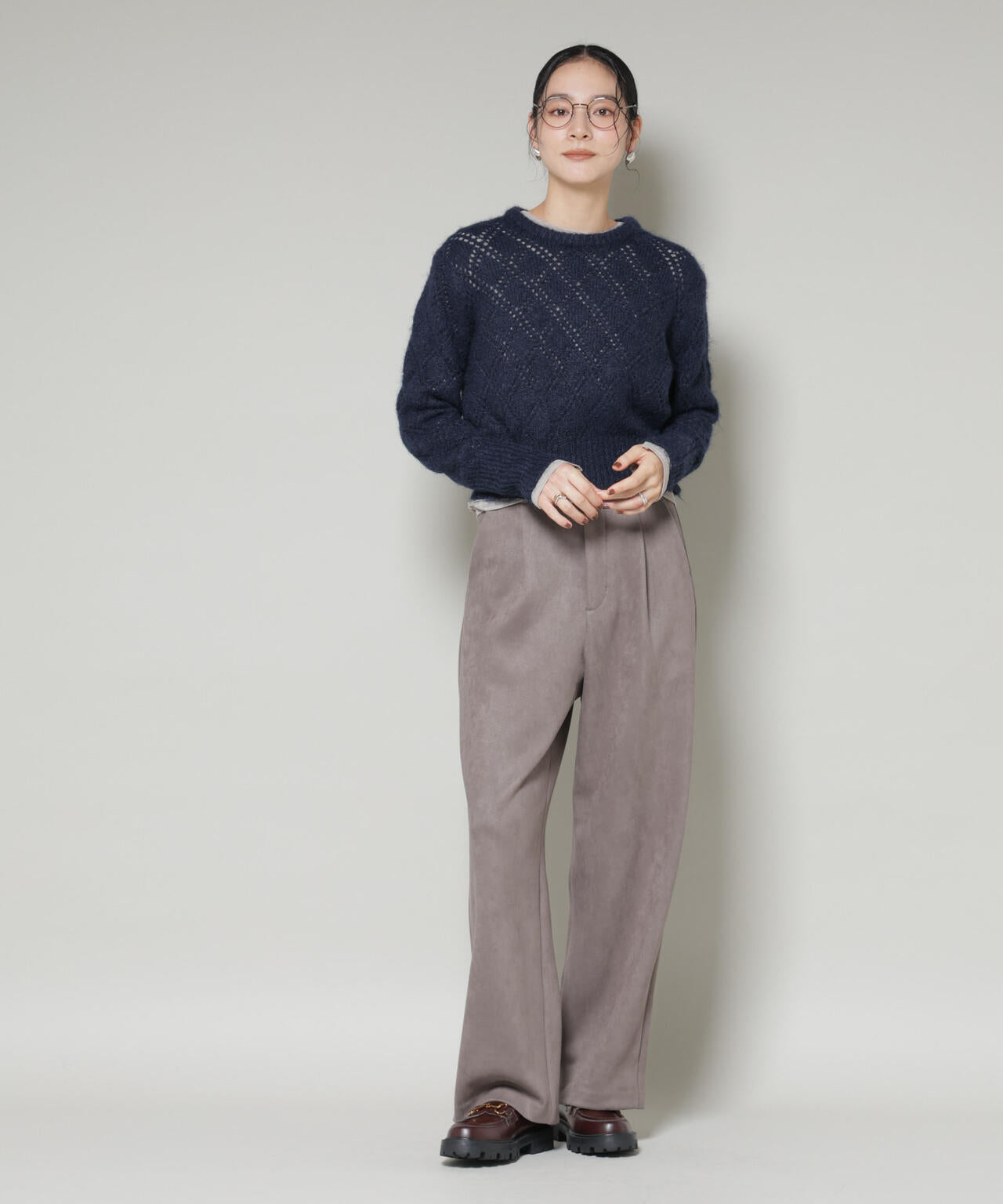 フェイクスエードタックパンツ