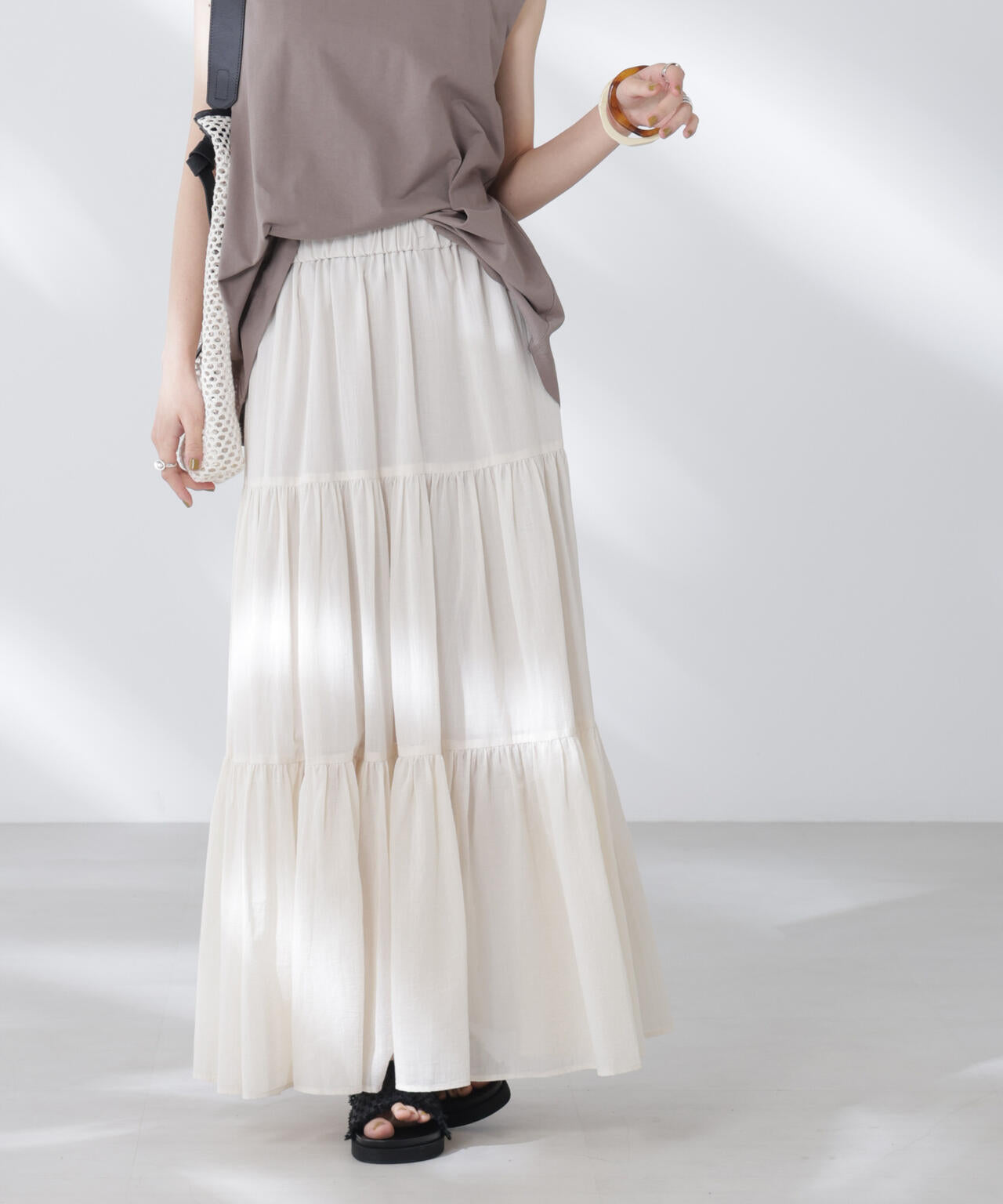 コットンシフォンティアードスカート | NANO universe（ナノ