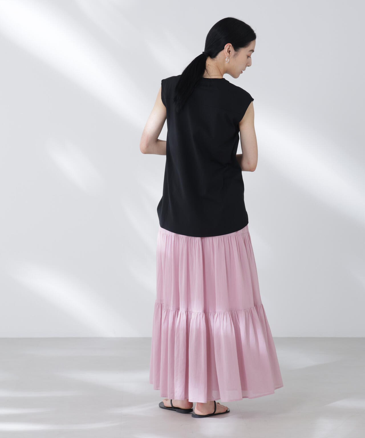 コットンシフォンティアードスカート