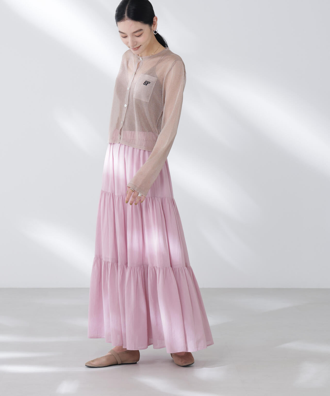 コットンシフォンティアードスカート | NANO universe（ナノ