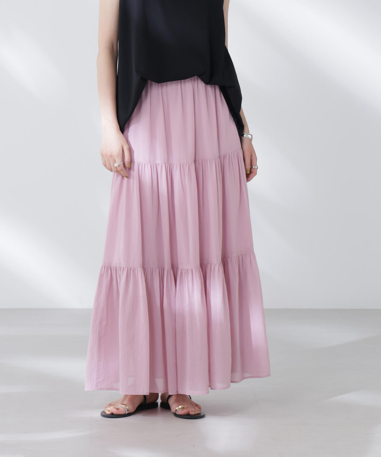 コットンシフォンティアードスカート | NANO universe（ナノ