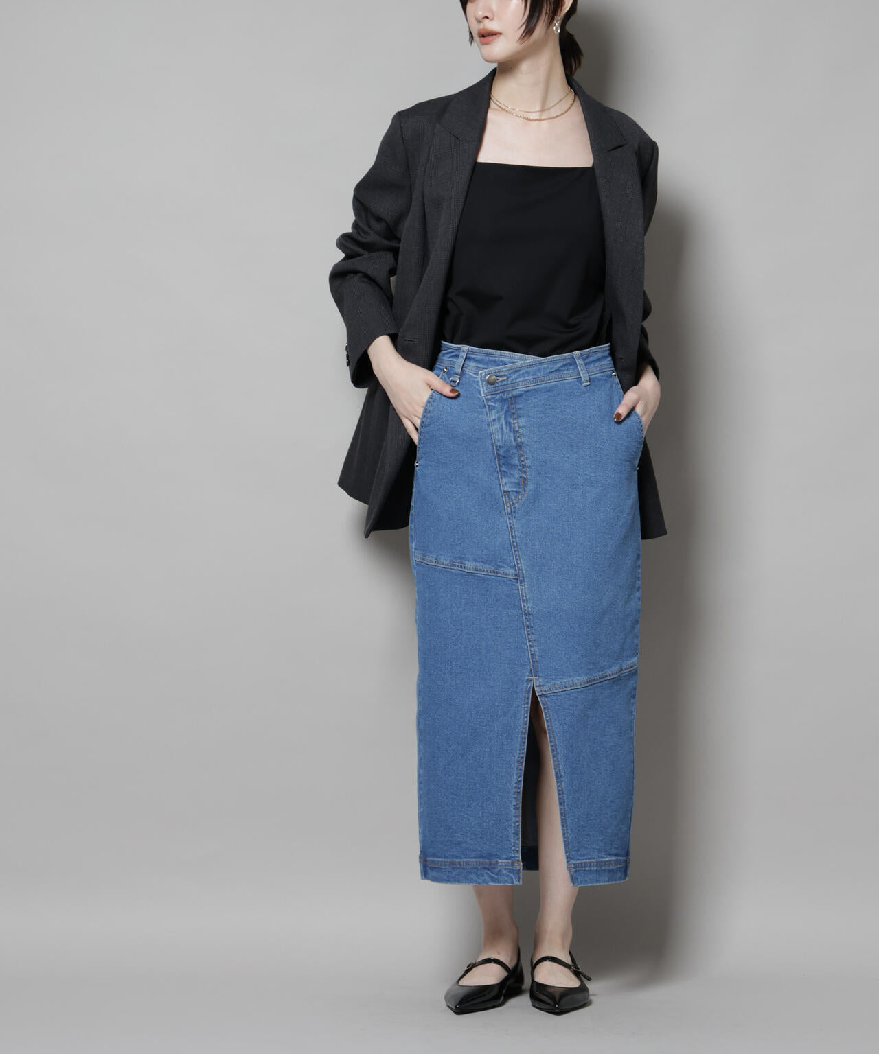 ラップペンシルデニムスカート | NANO universe（ナノ・ユニバース