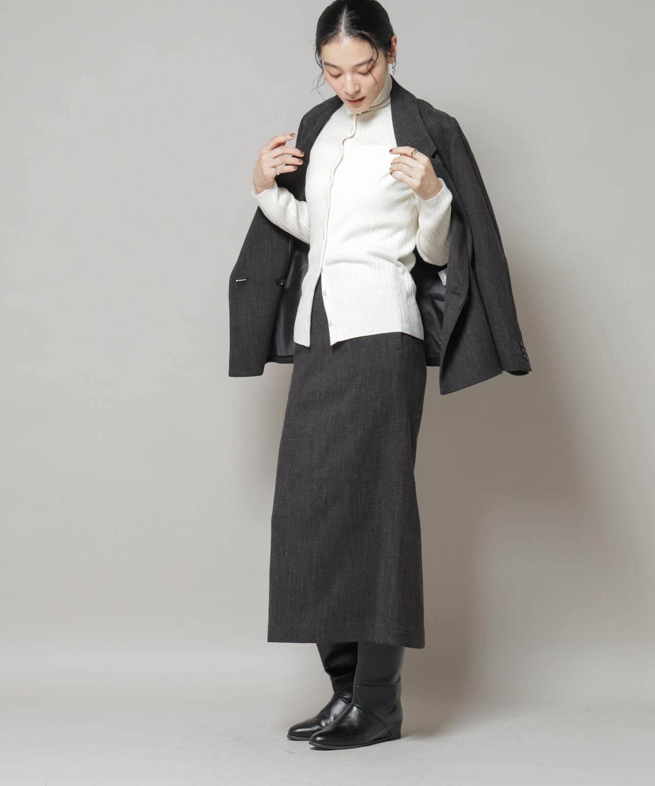 ツイードタイトスカート(セットアップ可) | NANO universe（ナノ