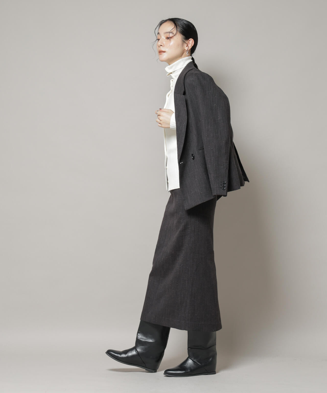 ツイードタイトスカート(セットアップ可)