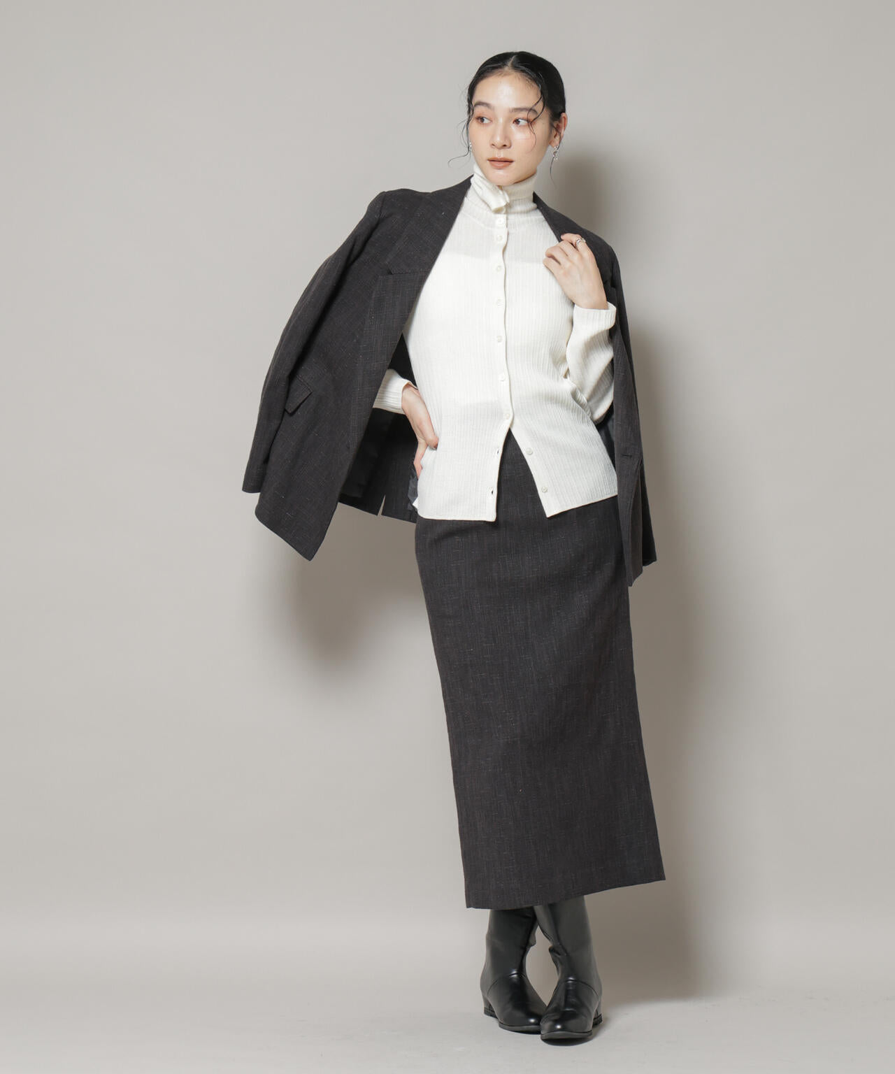 ツイードタイトスカート(セットアップ可) | NANO universe（ナノ