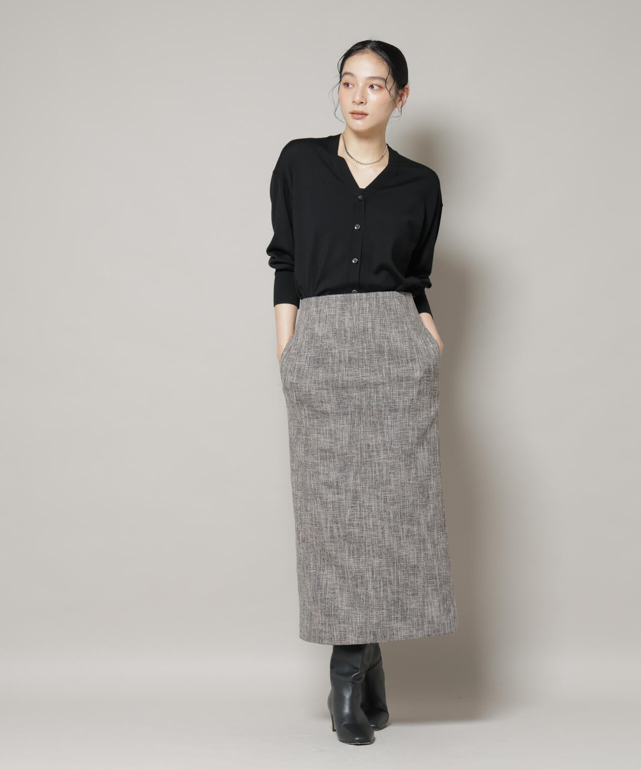 ツイードタイトスカート(セットアップ可) | NANO universe（ナノ