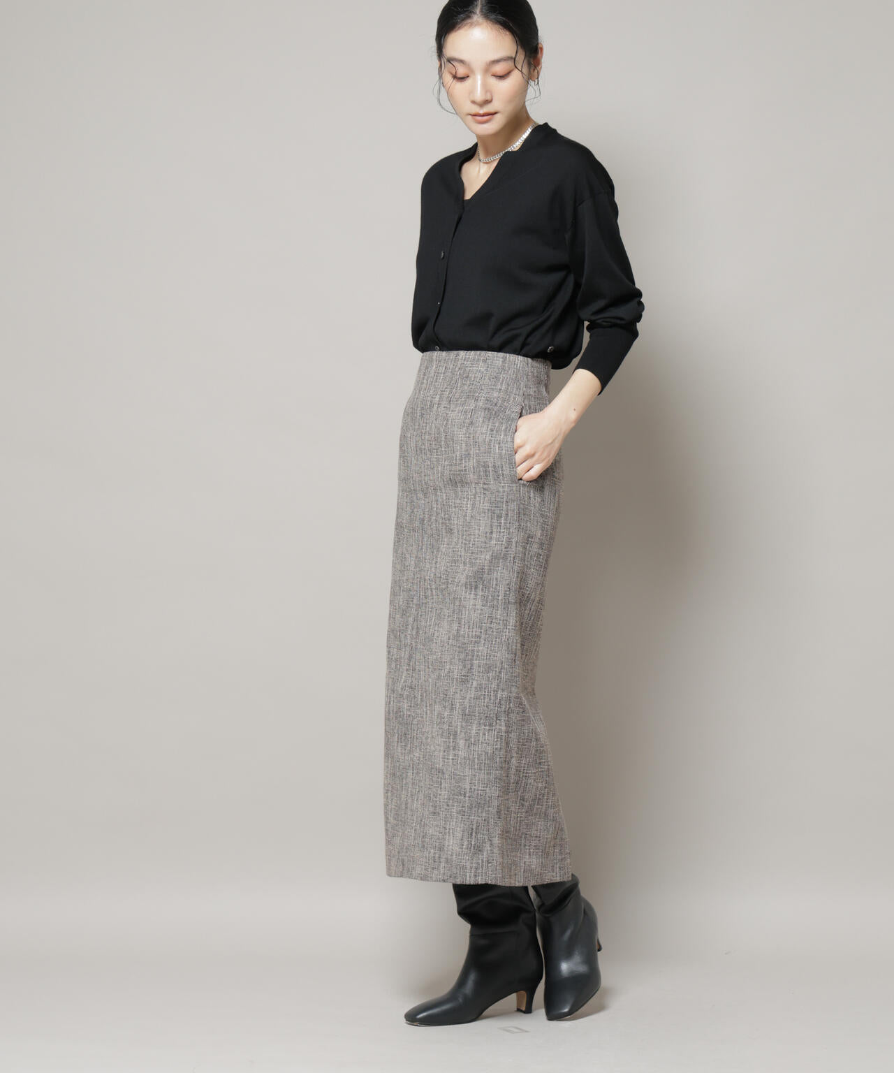 ツイードタイトスカート(セットアップ可)