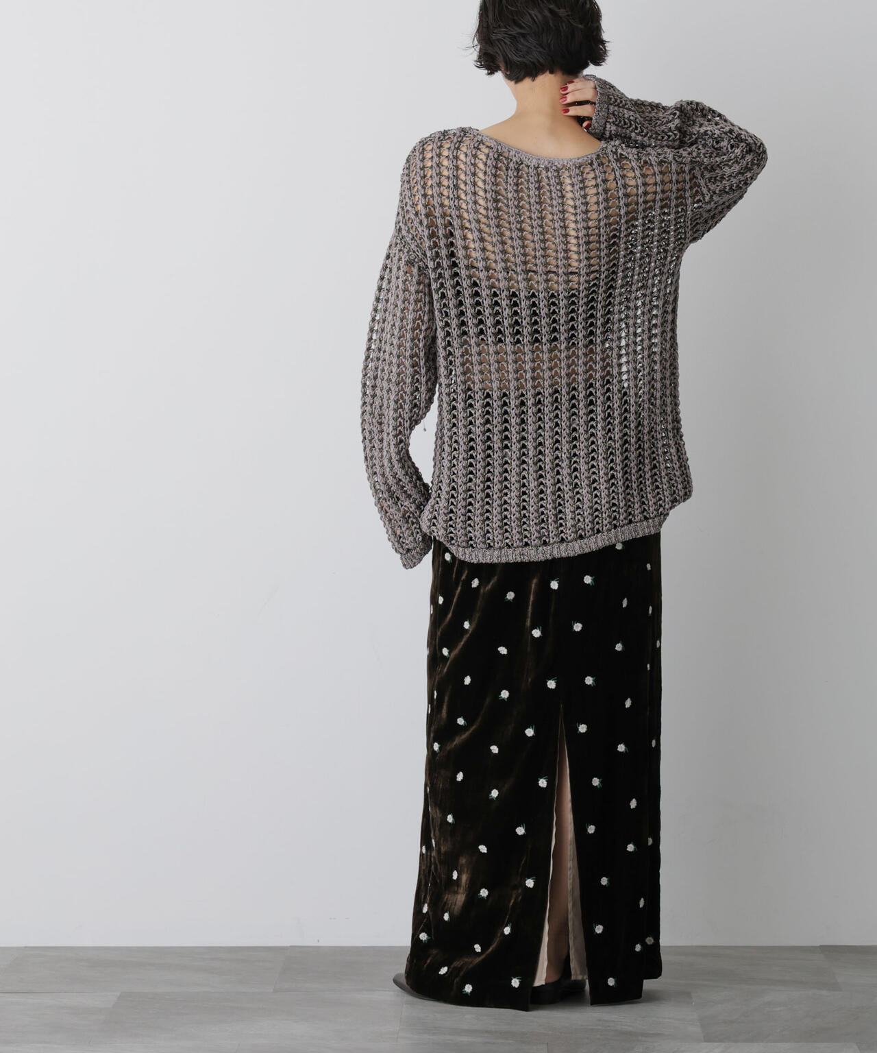 「STEVELOUR」ベロアブルームロングスカート(セットアップ可)