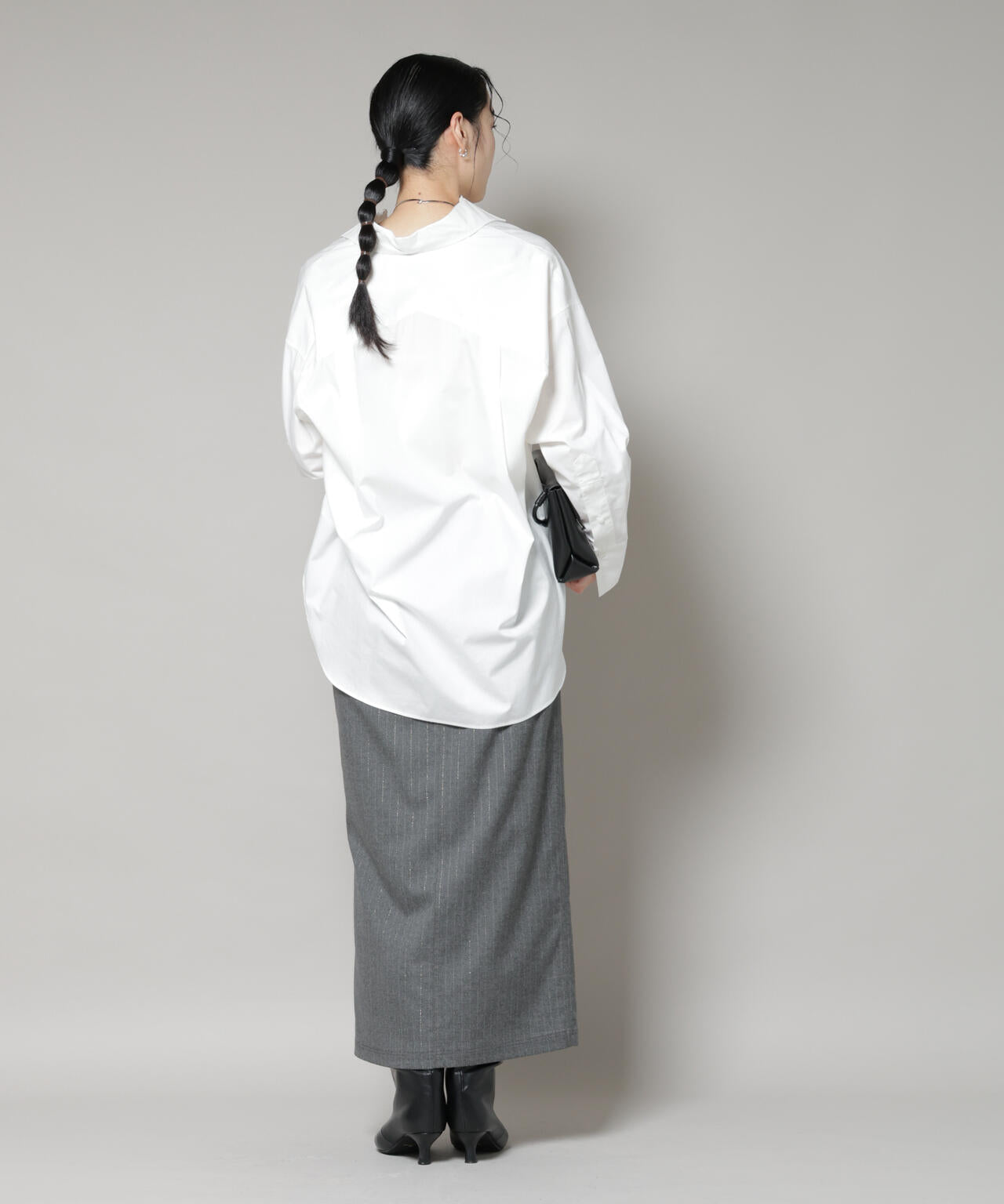 ラメストライプスーチングIラインスカート