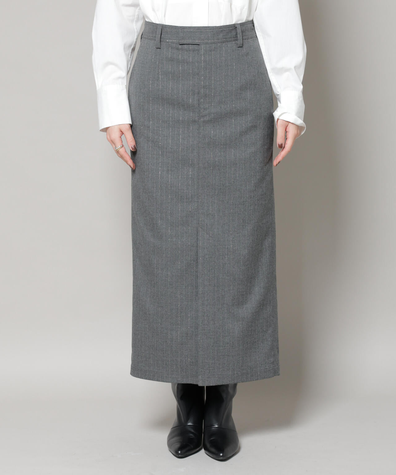 ラメストライプスーチングIラインスカート