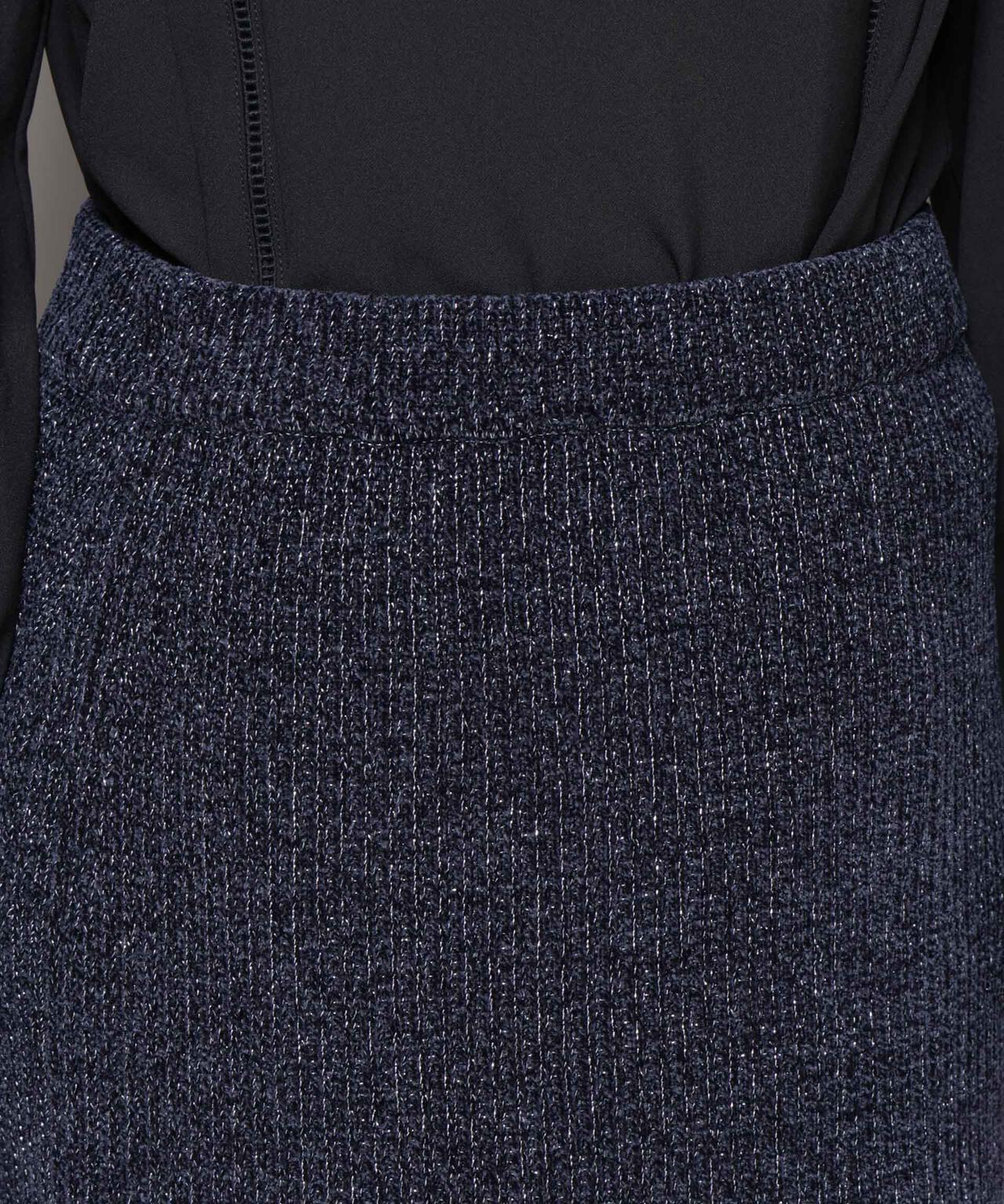 ラメモールワイドリブマーメイドニットスカート(セットアップ可