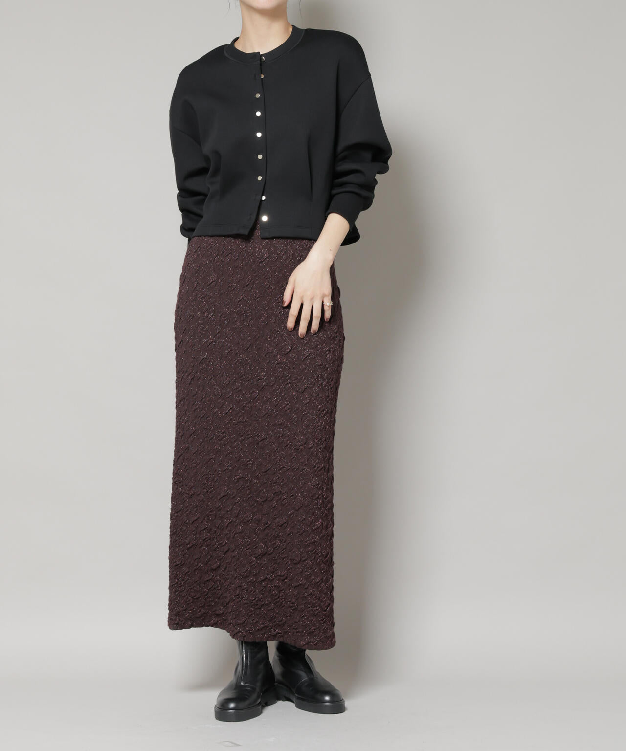 ラメジャガードニットタイトスカート | NANO universe（ナノ