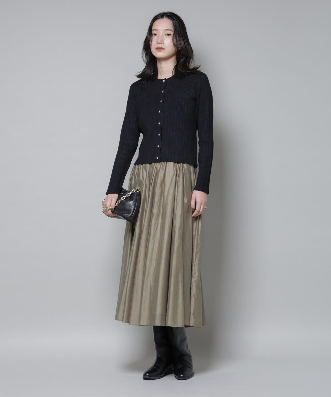 ブライトローンギャザータックスカート