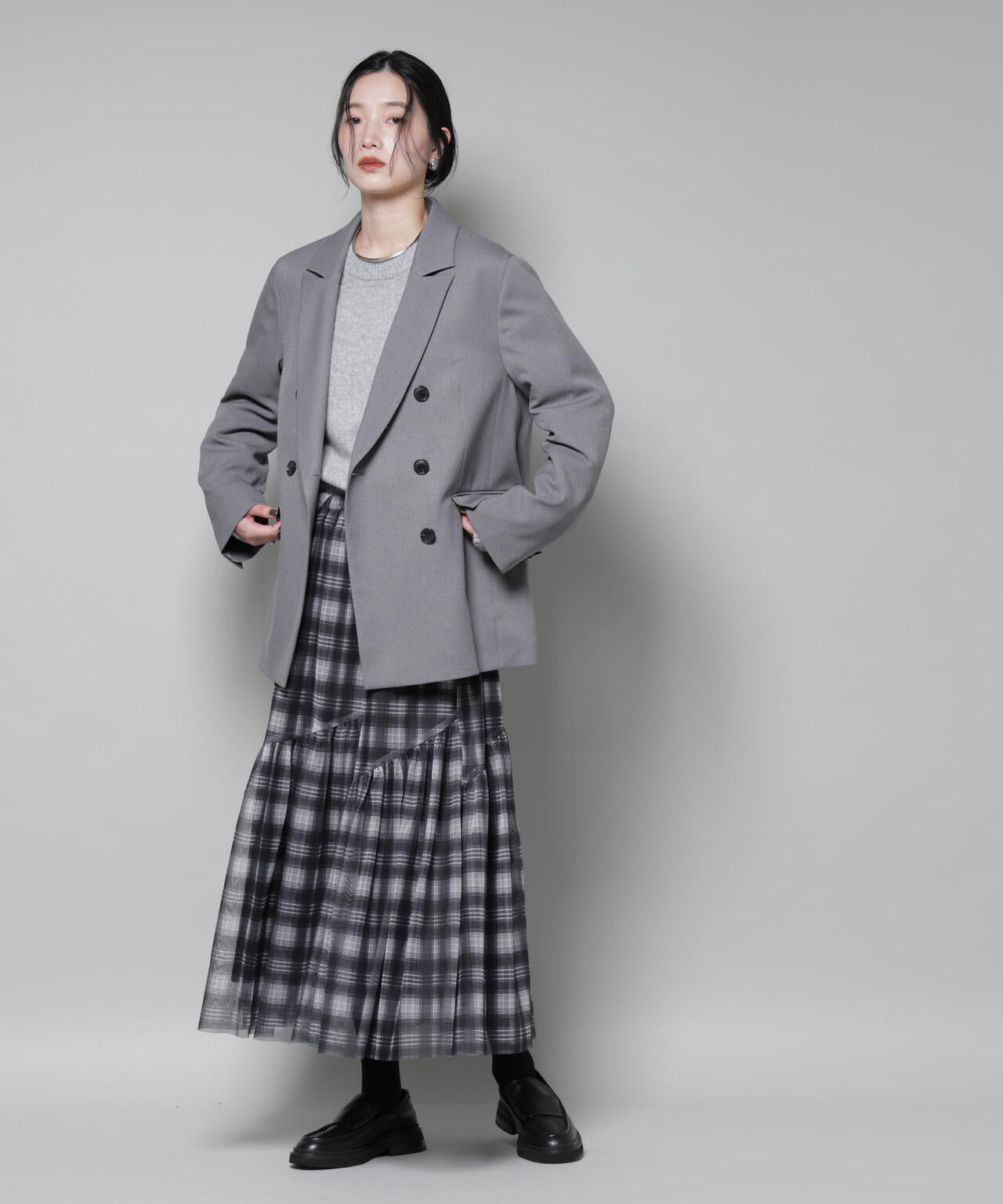 オンブレーチェックチュールスカート