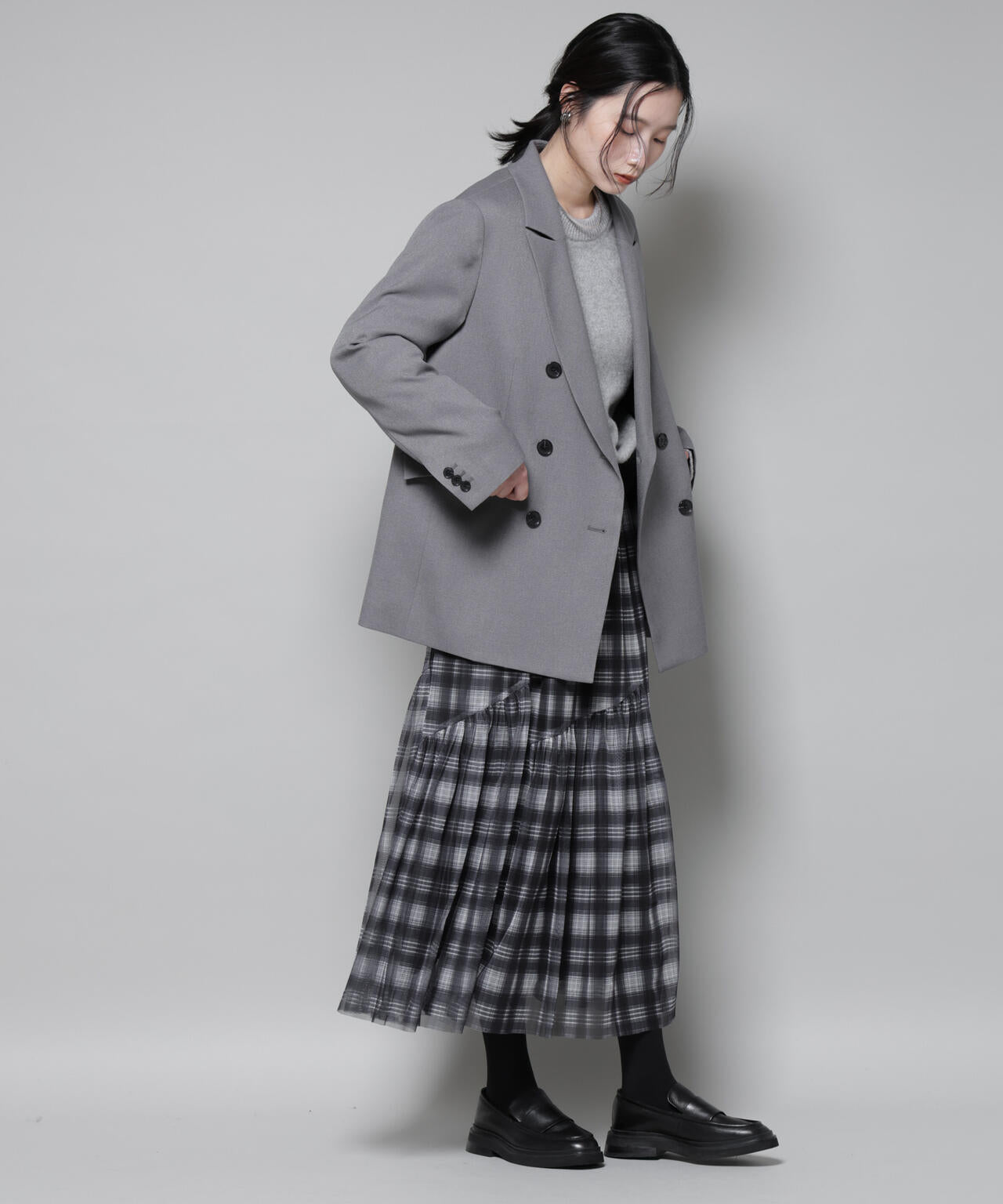 オンブレーチェックチュールスカート