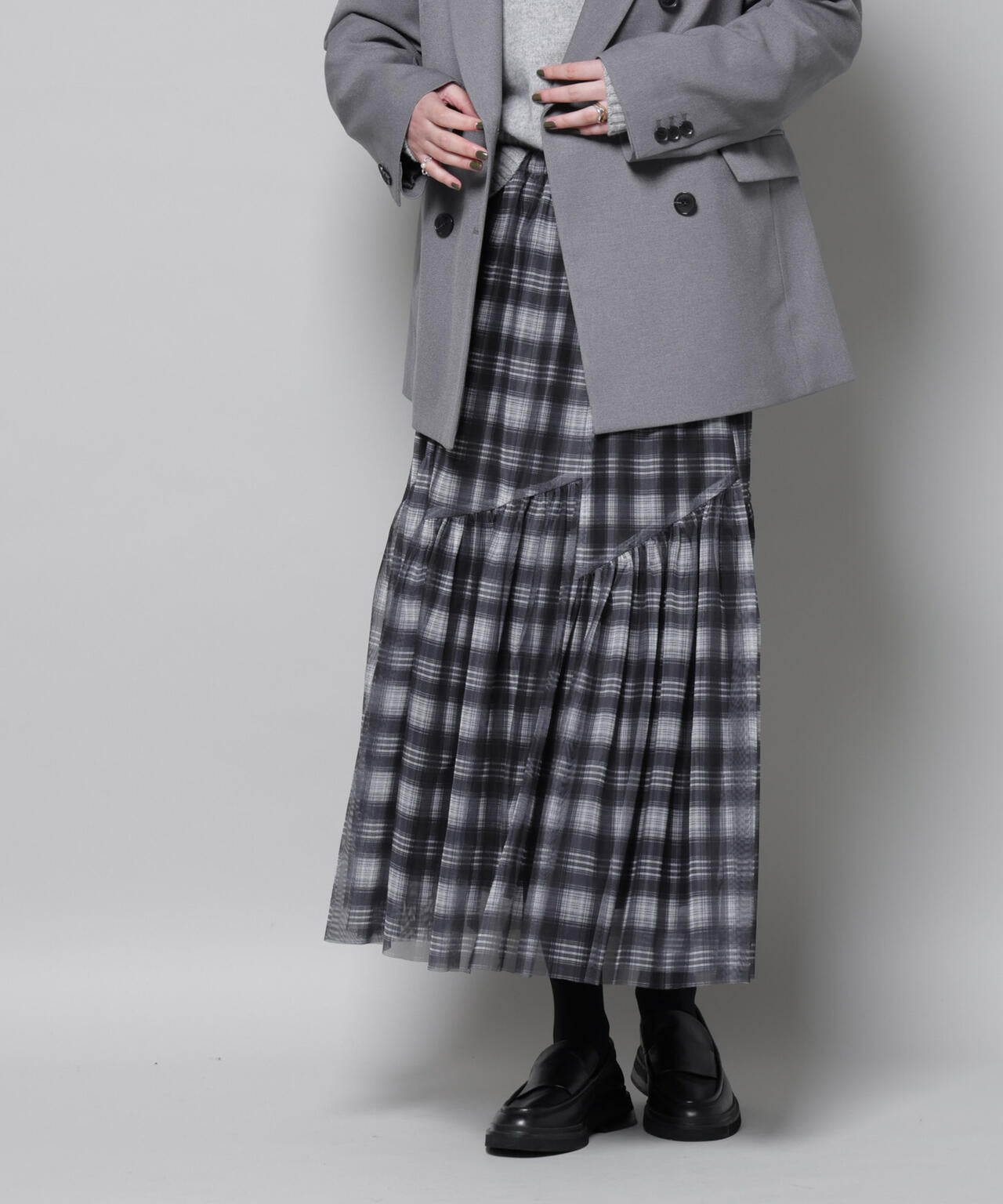 オンブレーチェックチュールスカート