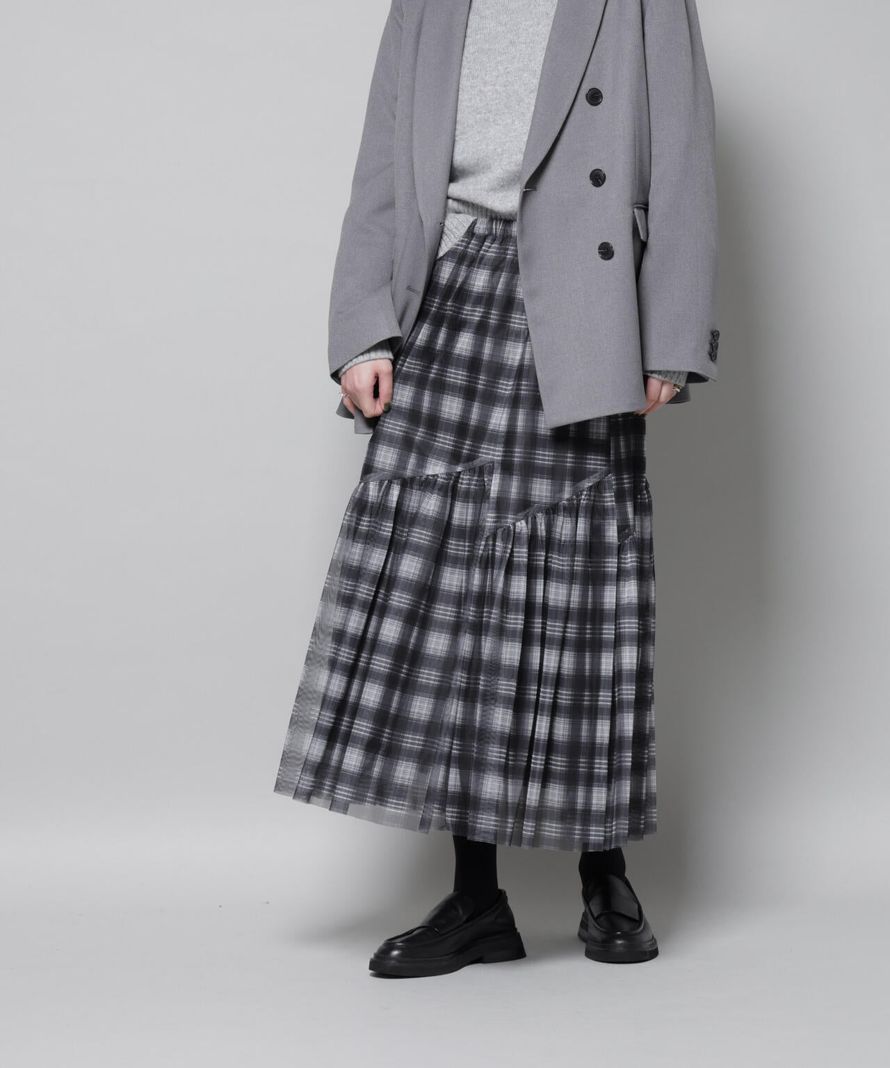 オンブレーチェックチュールスカート | NANO universe（ナノ