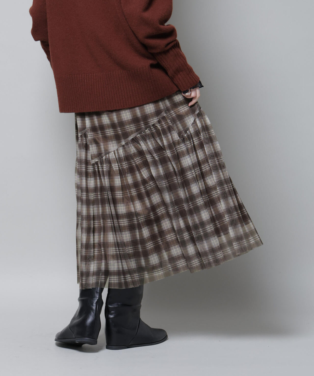 オンブレーチェックチュールスカート