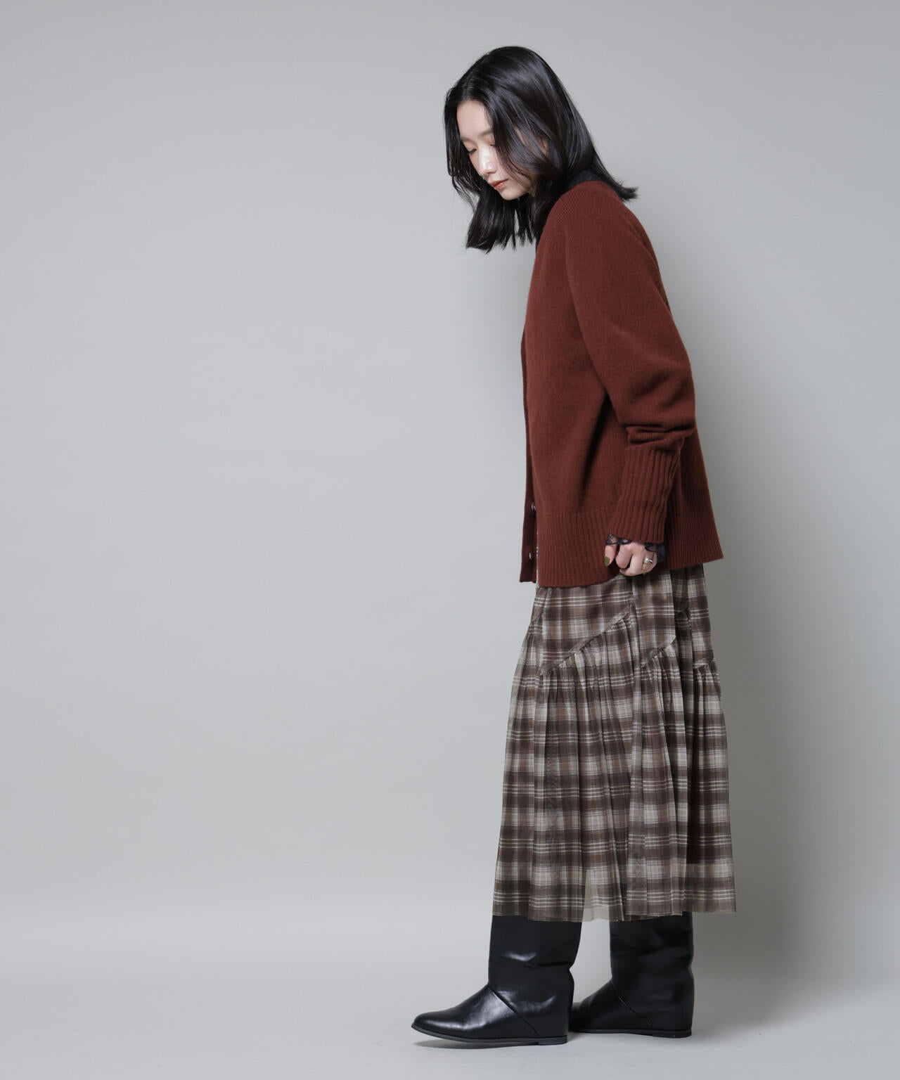 オンブレーチェックチュールスカート