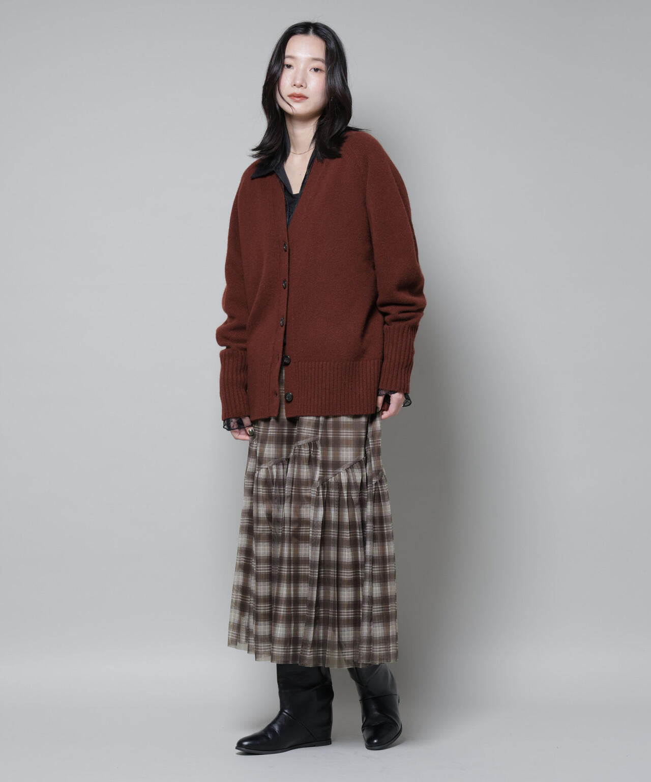 オンブレーチェックチュールスカート