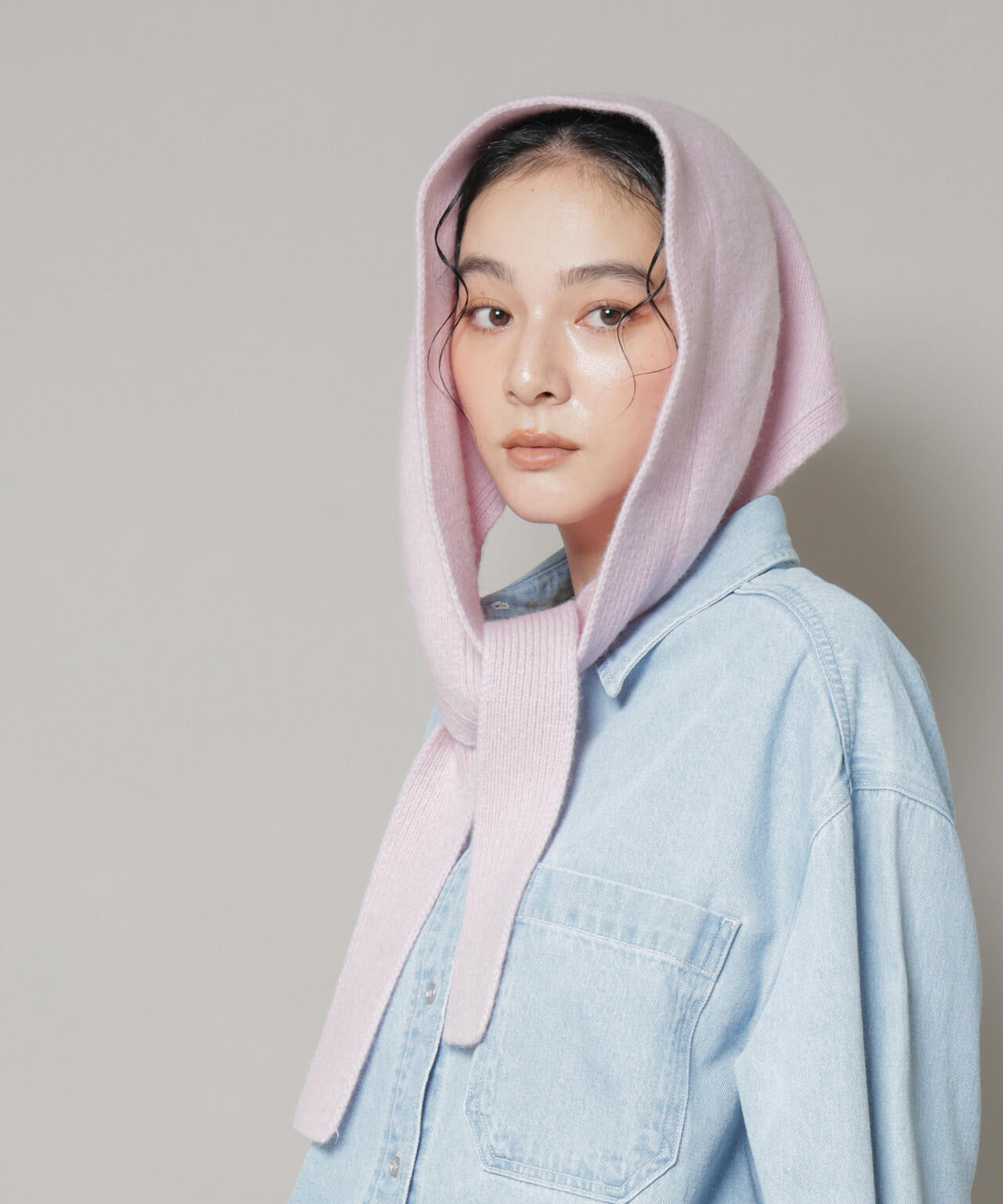 AQUAウールカシミヤトライアングルストール