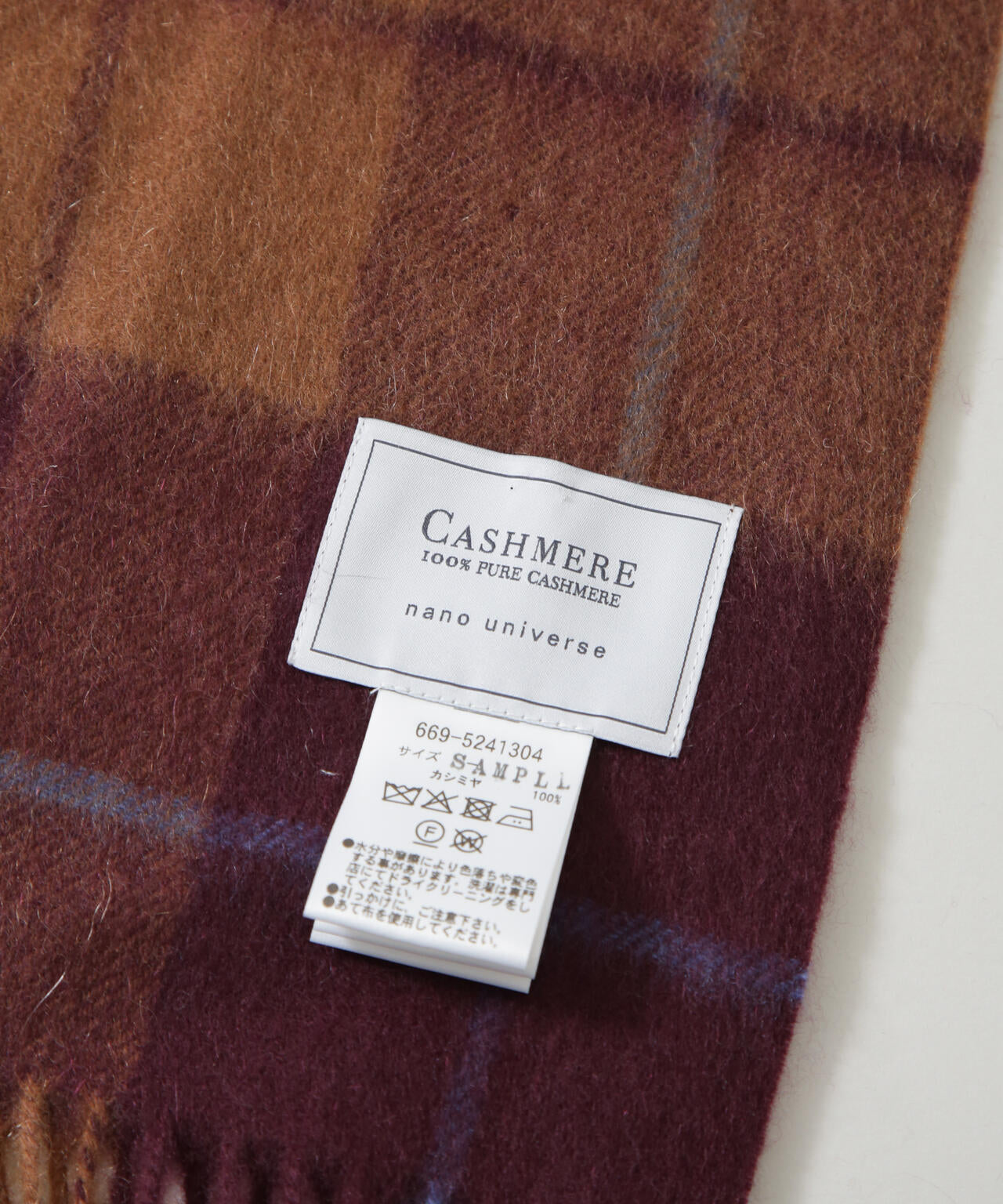 カシミヤチェックストール | NANO universe（ナノ・ユニバース
